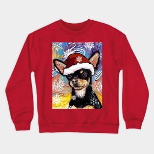 Black and Tan Shirt Hair Chihuahua Santa Crewneck Sweatshirt